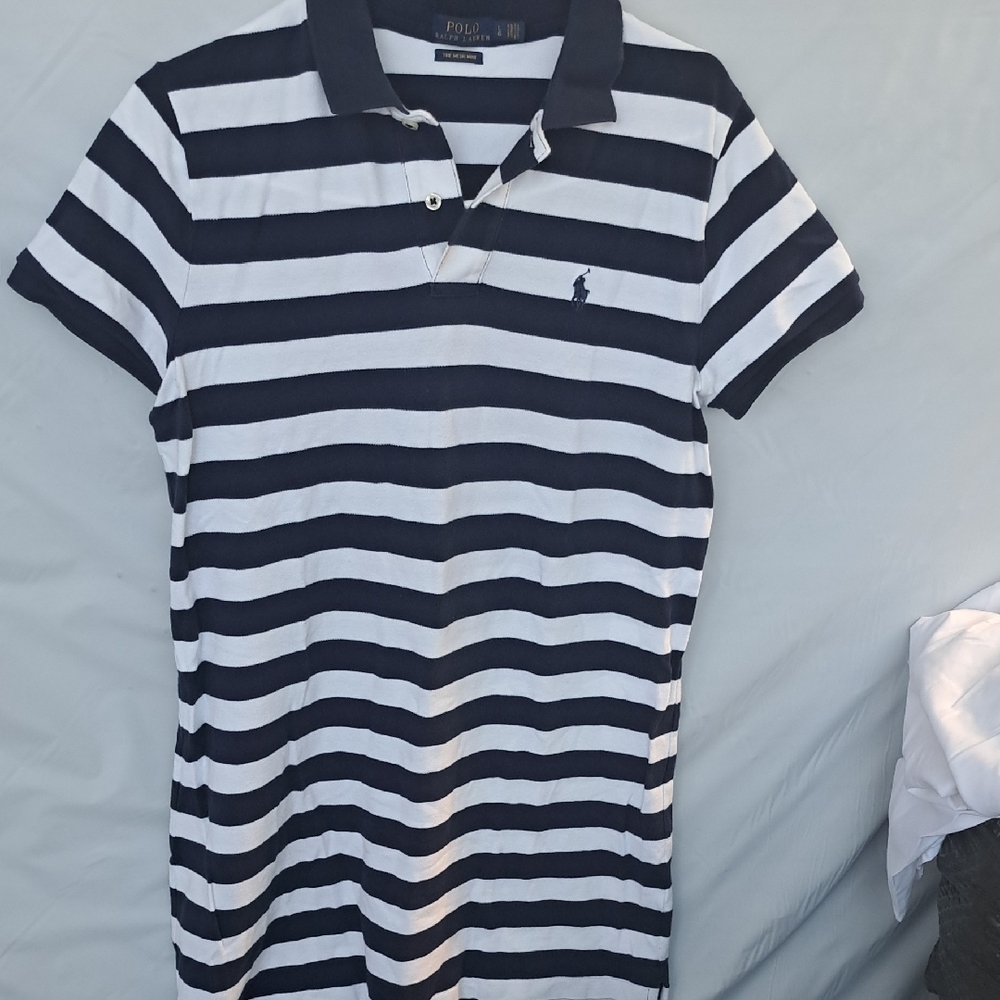 Polo by Ralph Lauren Black and White Striped Polo Dress